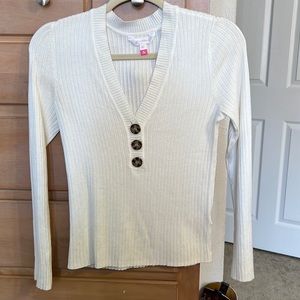 White No Boundaries V neck sweater